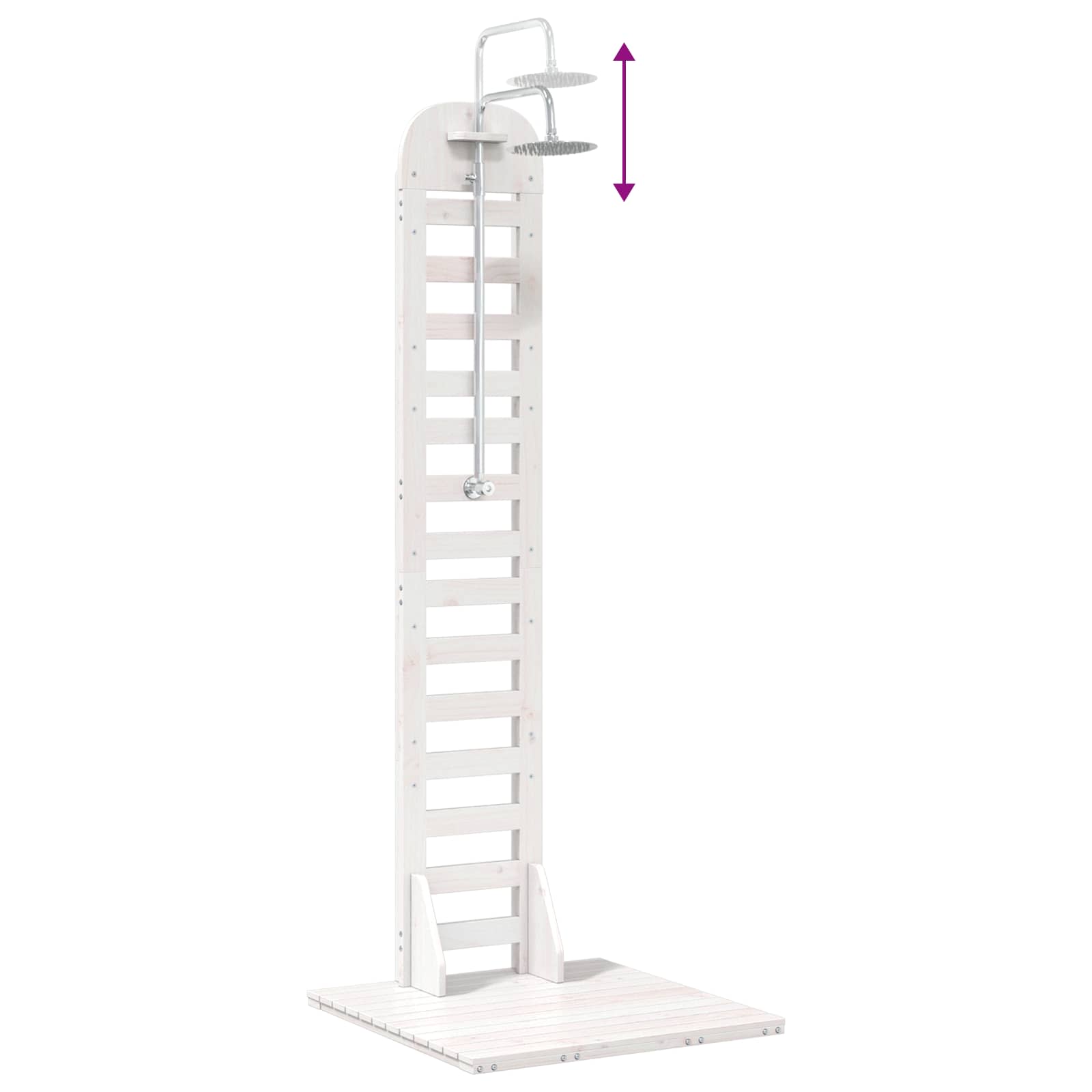 Doccia da esterno 223 cm Legno massello di pino e acciaio inox | homemem39