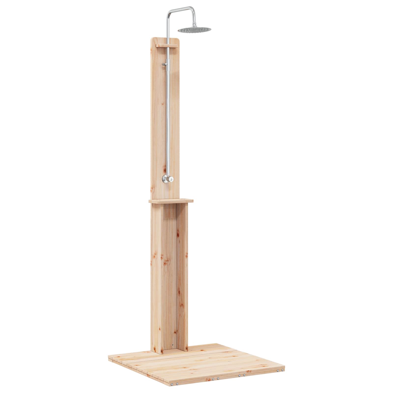 Doccia da esterno 206 cm Legno massello di pino e acciaio inox | homemem39