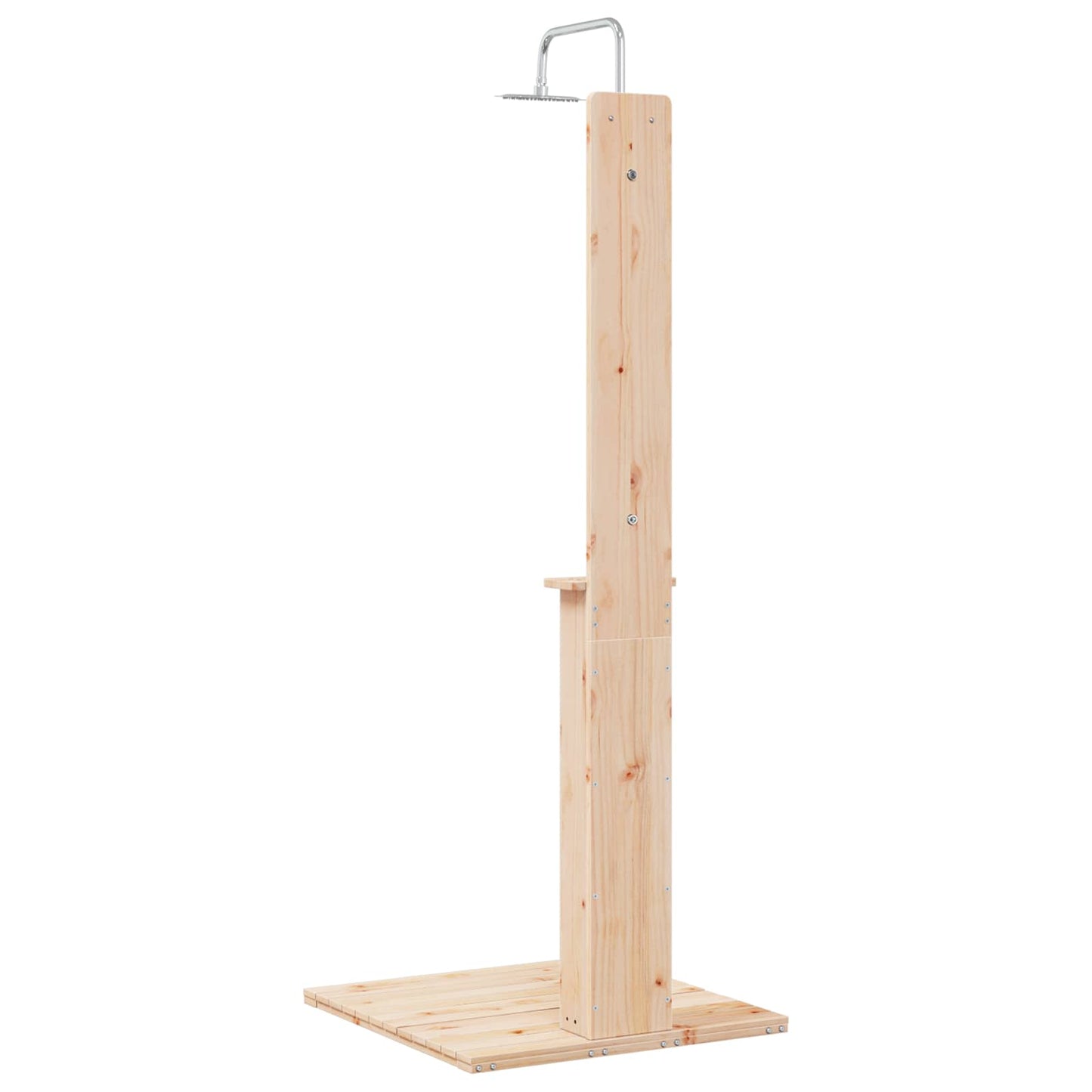 Doccia da esterno 206 cm Legno massello di pino e acciaio inox | homemem39