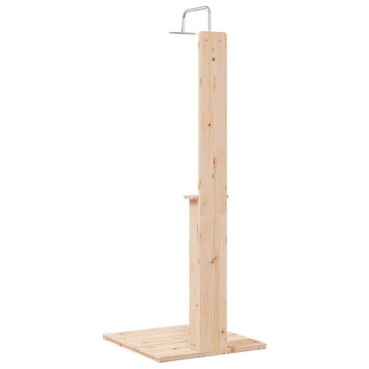 Doccia da esterno 206 cm Legno massello di pino e acciaio inox | homemem39
