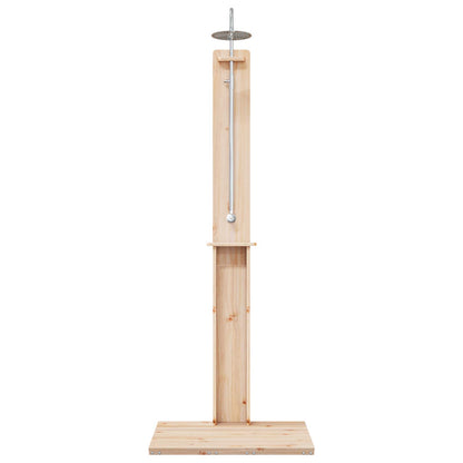 Doccia da esterno 206 cm Legno massello di pino e acciaio inox | homemem39