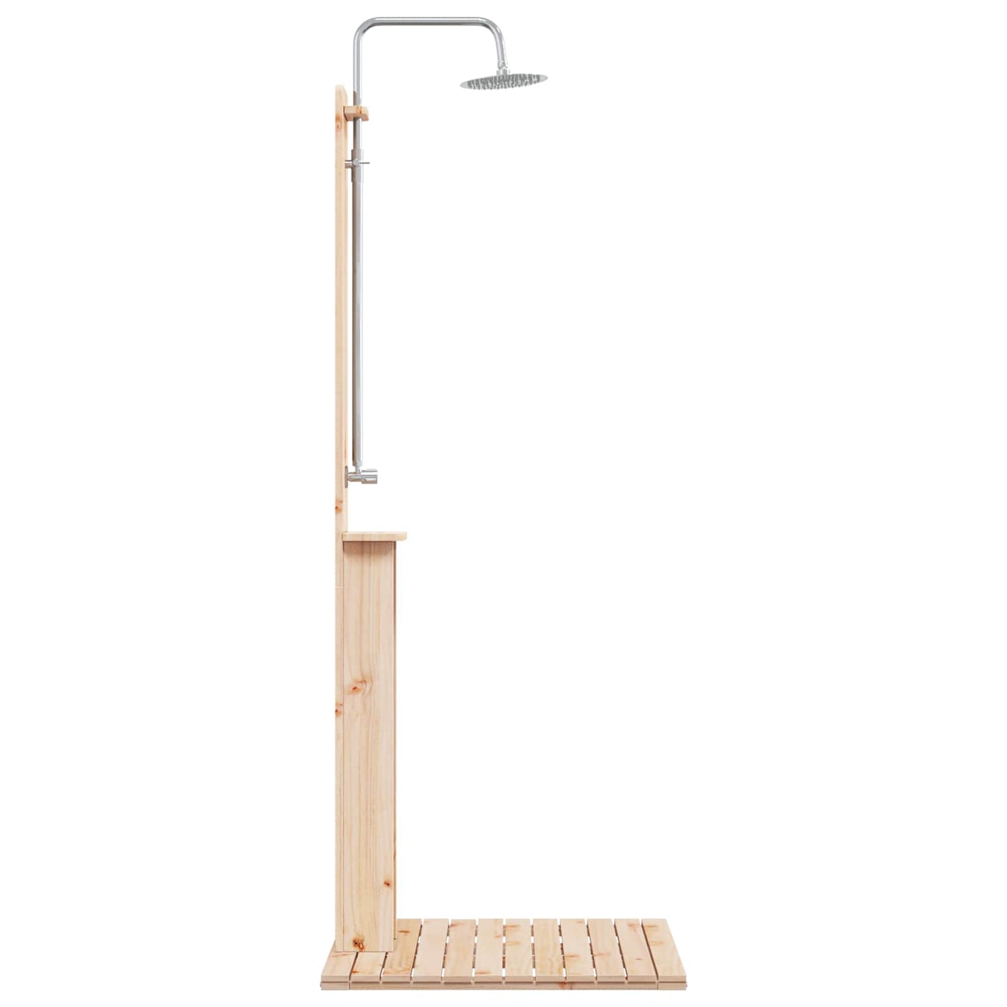 Doccia da esterno 206 cm Legno massello di pino e acciaio inox | homemem39