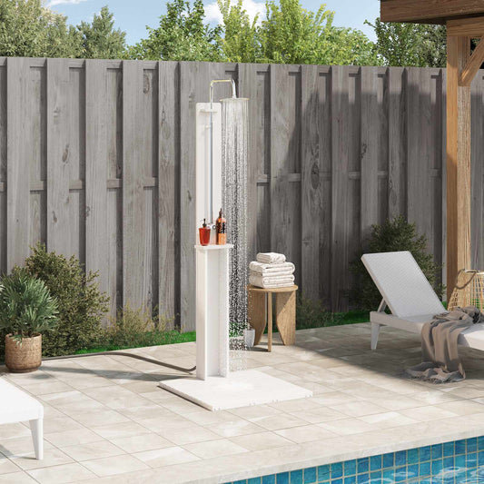 Doccia da esterno 206 cm Legno massello di pino e acciaio inox | homemem39