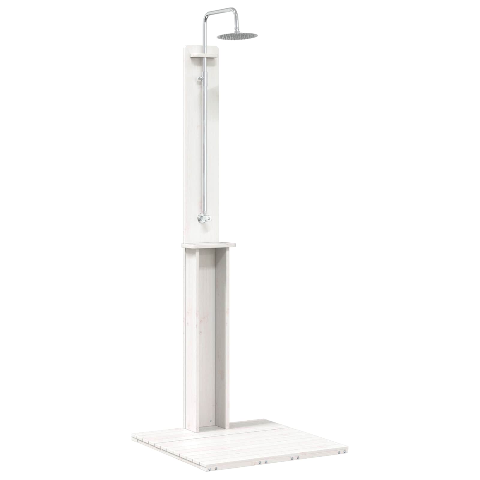 Doccia da esterno 206 cm Legno massello di pino e acciaio inox | homemem39