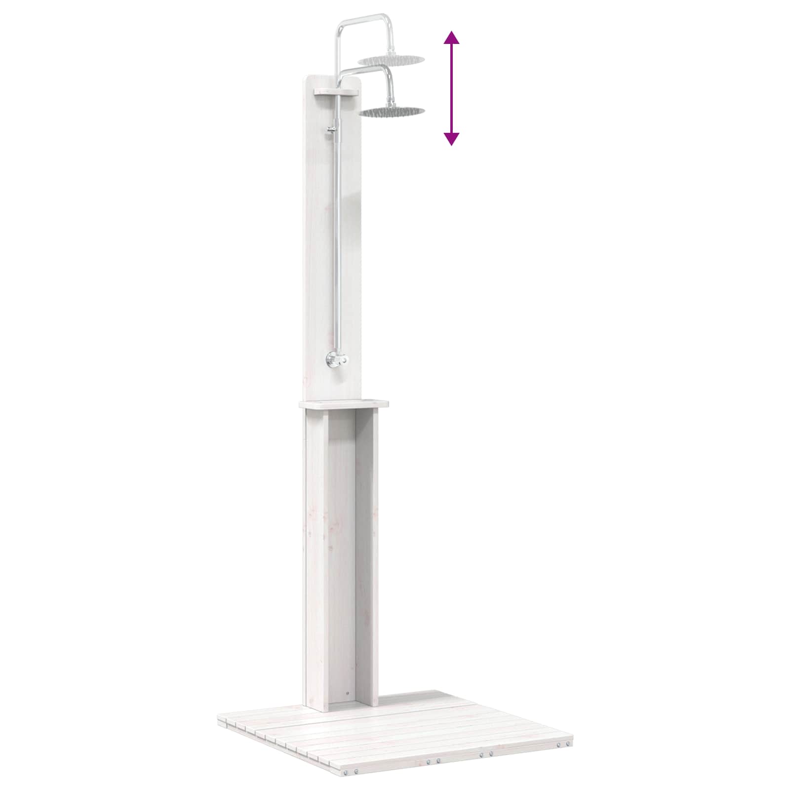 Doccia da esterno 206 cm Legno massello di pino e acciaio inox | homemem39