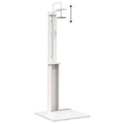 Doccia da esterno 206 cm Legno massello di pino e acciaio inox | homemem39