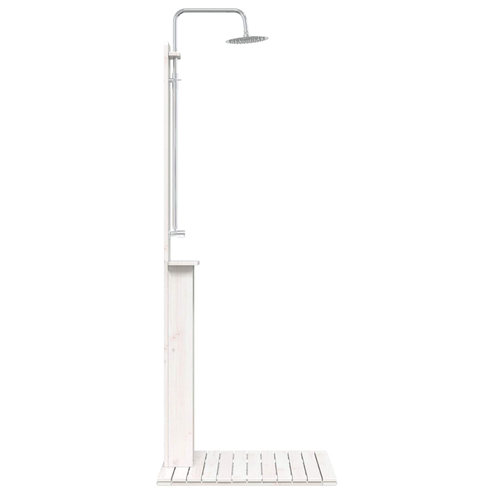 Doccia da esterno 206 cm Legno massello di pino e acciaio inox | homemem39