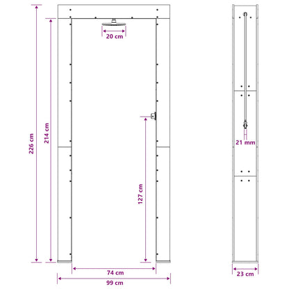 Doccia da esterno 226 cm Legno massello di pino e acciaio inox | homemem39