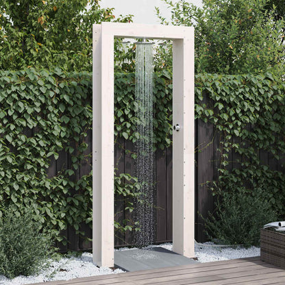 Doccia da esterno 226 cm Legno massello di pino e acciaio inox | homemem39