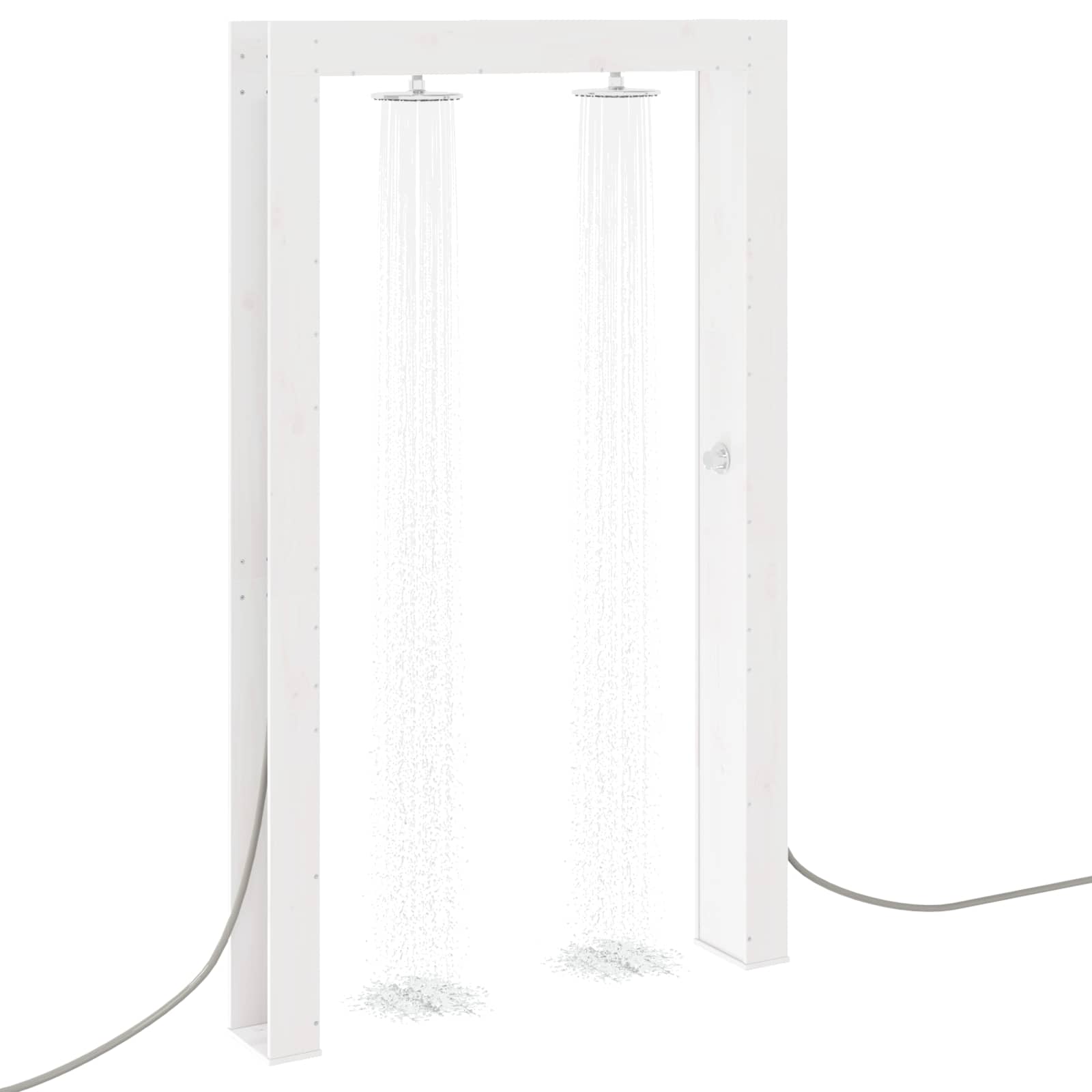 Doccia da esterno 226 cm Legno massello di pino e acciaio inox | homemem39