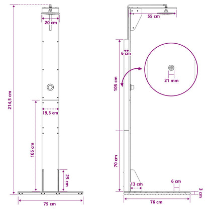 Doccia da esterno 214,5 cm Naturale | homemem39