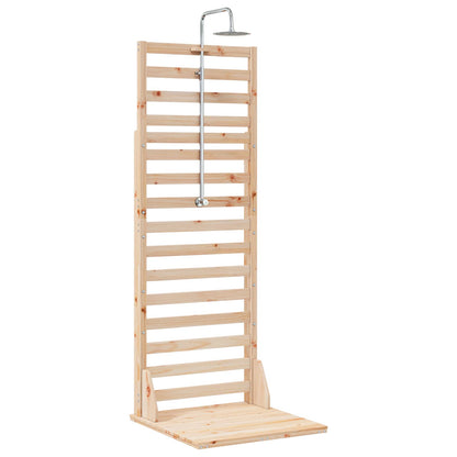 Doccia da esterno 225 cm Legno massello di pino e acciaio inox | homemem39
