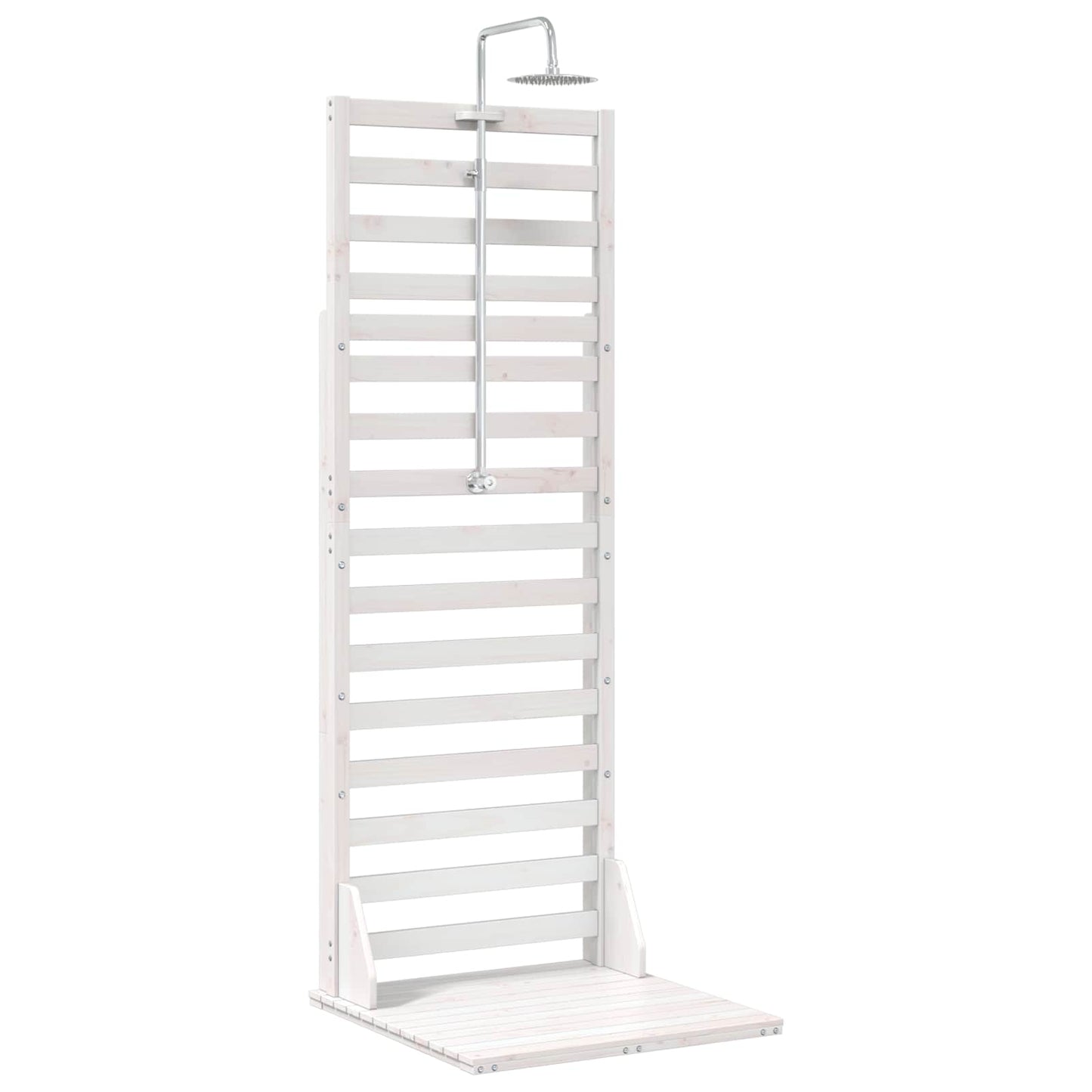 Doccia da esterno 225 cm Legno massello di pino e acciaio inox | homemem39