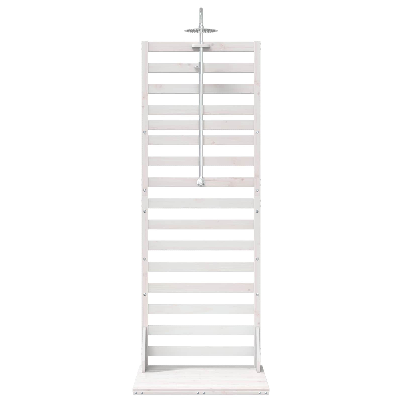 Doccia da esterno 225 cm Legno massello di pino e acciaio inox | homemem39