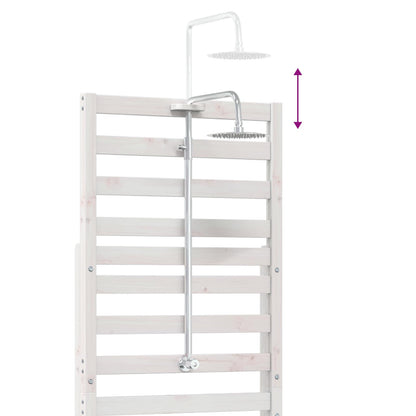 Doccia da esterno 225 cm Legno massello di pino e acciaio inox | homemem39