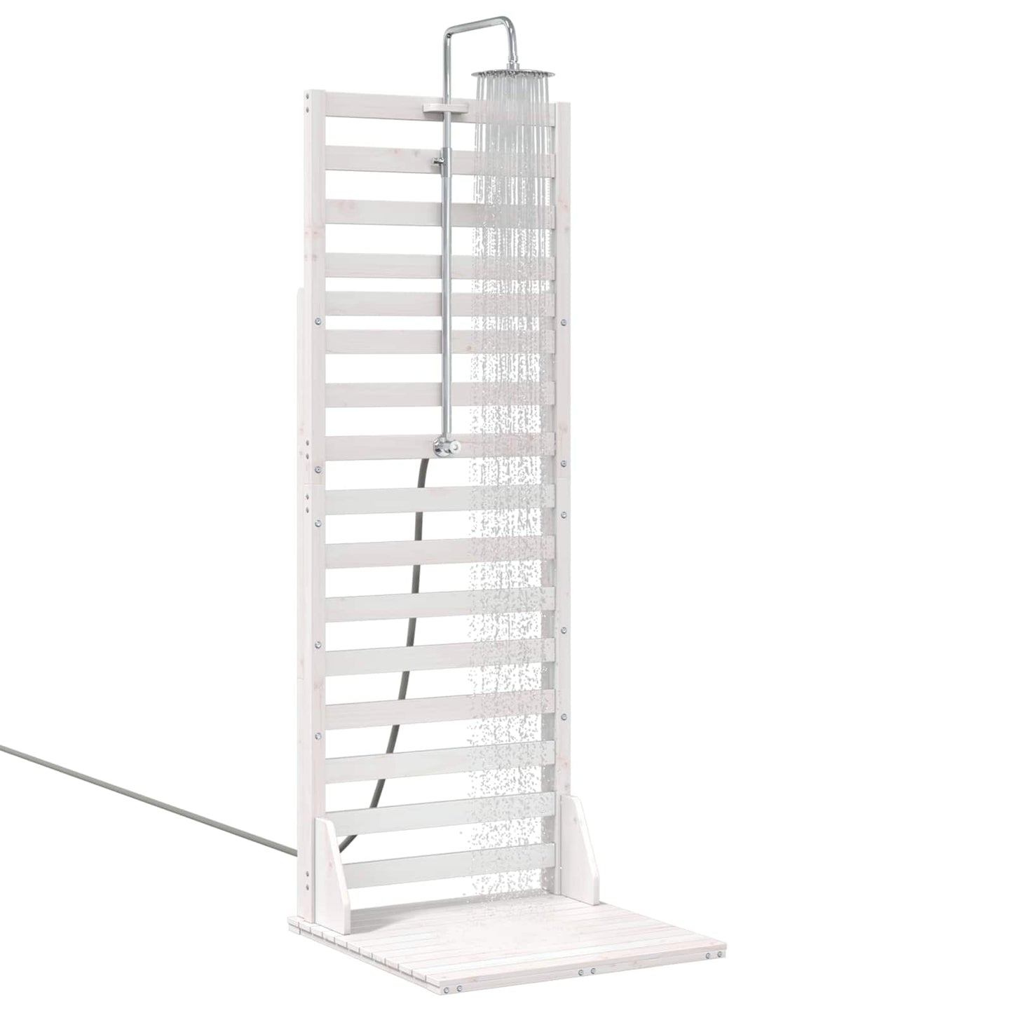 Doccia da esterno 225 cm Legno massello di pino e acciaio inox | homemem39
