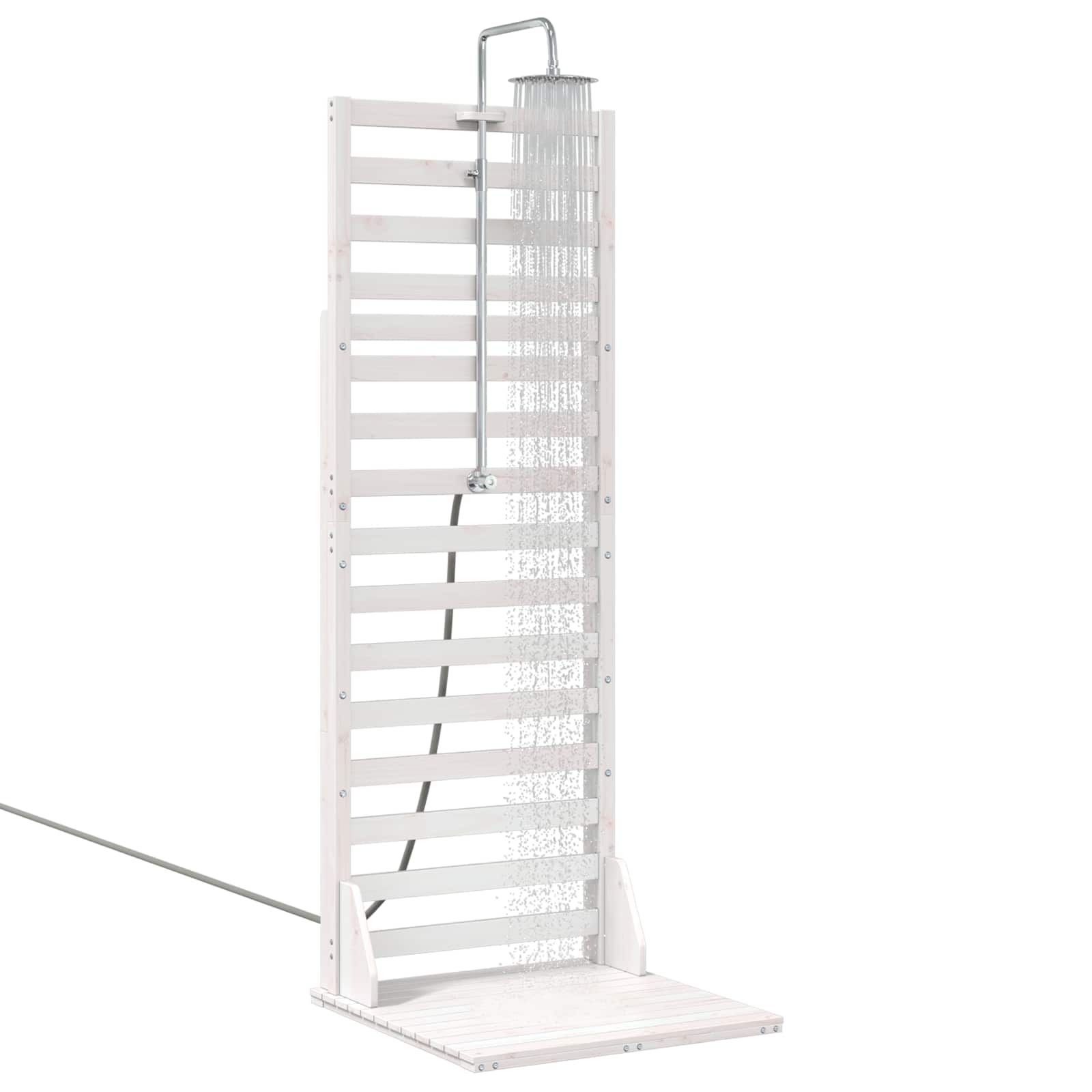 Doccia da esterno 225 cm Legno massello di pino e acciaio inox | homemem39