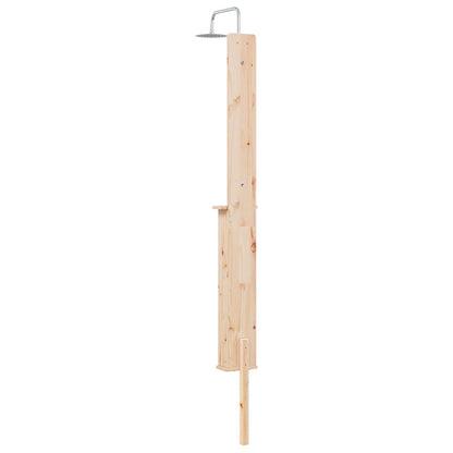 Doccia da esterno 246 cm Legno massello di pino e acciaio inox | homemem39