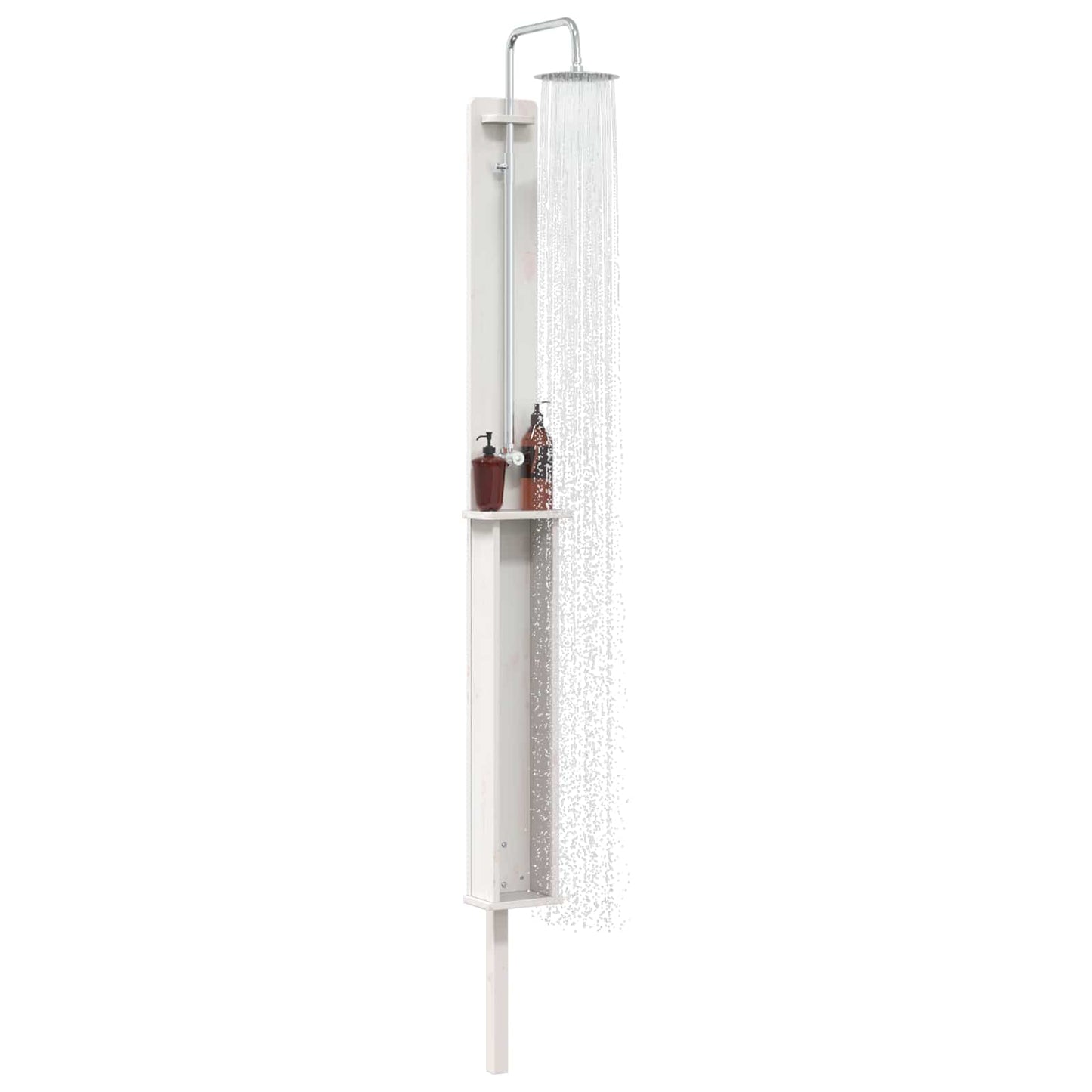 Doccia da esterno 246 cm Legno massello di pino e acciaio inox | homemem39