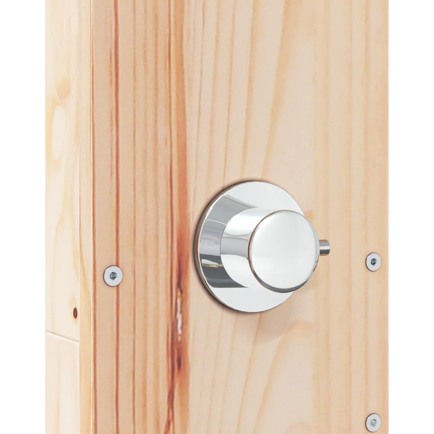 Doccia da esterno 210 cm Legno massello di pino e acciaio inox | homemem39