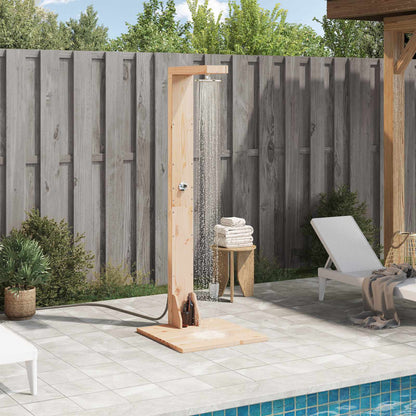 Doccia da esterno 210 cm Legno massello di pino e acciaio inox | homemem39