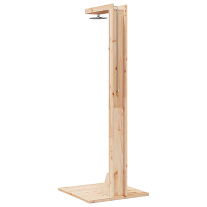 Doccia da esterno 210 cm Legno massello di pino e acciaio inox | homemem39