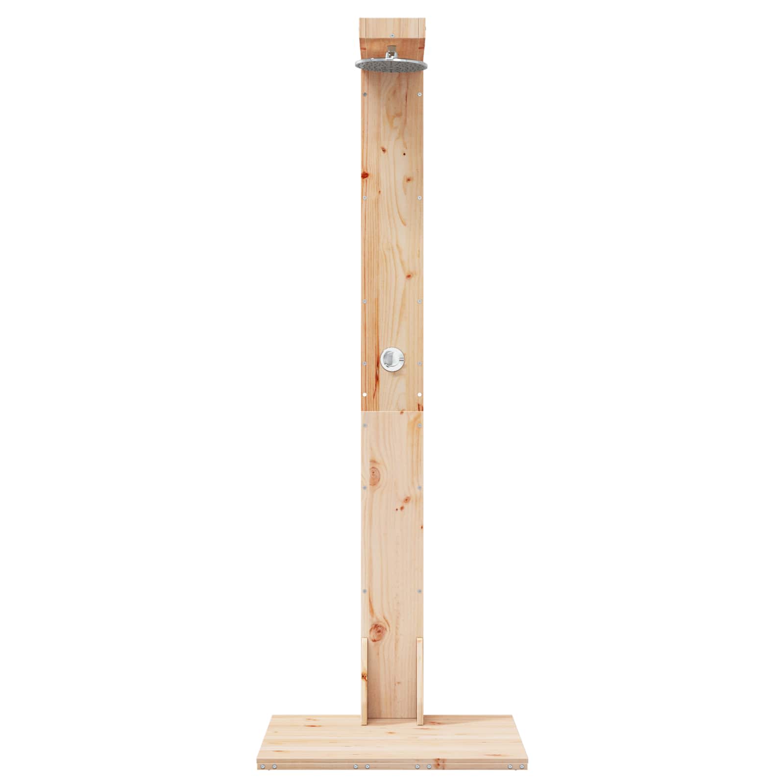 Doccia da esterno 210 cm Legno massello di pino e acciaio inox | homemem39