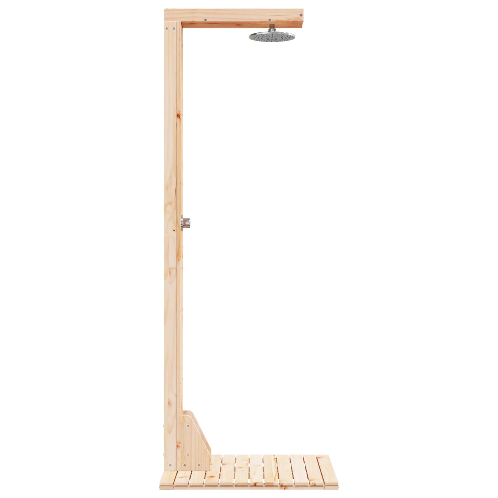 Doccia da esterno 210 cm Legno massello di pino e acciaio inox | homemem39