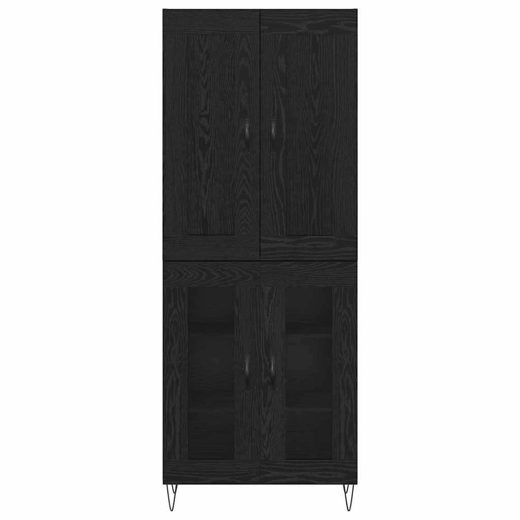 Credenza Rovere Nero 69,5 x 34 x 180 cm Legno multistrato