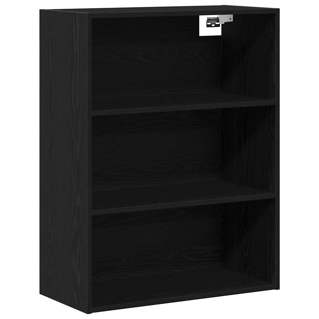 Credenza 2 pcs Rovere Nero Legno multistrato