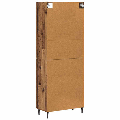 Credenza 2 pcs Legno vecchio Legno Stratificato e Vetro | homemem39