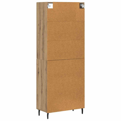 Credenza 2 pcs Rovere artigianale Legno Stratificato e Vetro | homemem39