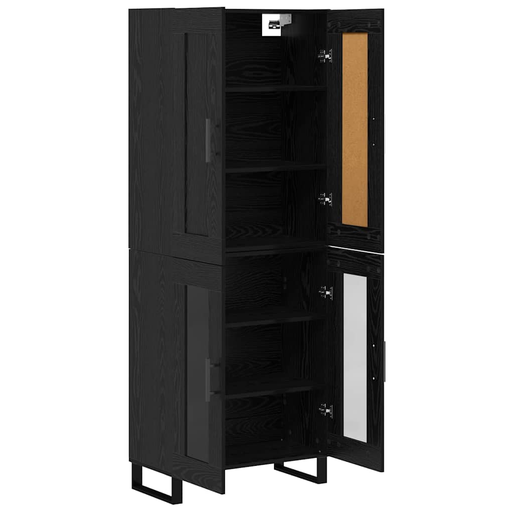 Credenza Rovere Nero 69,5 x 34 x 180 cm Legno multistrato