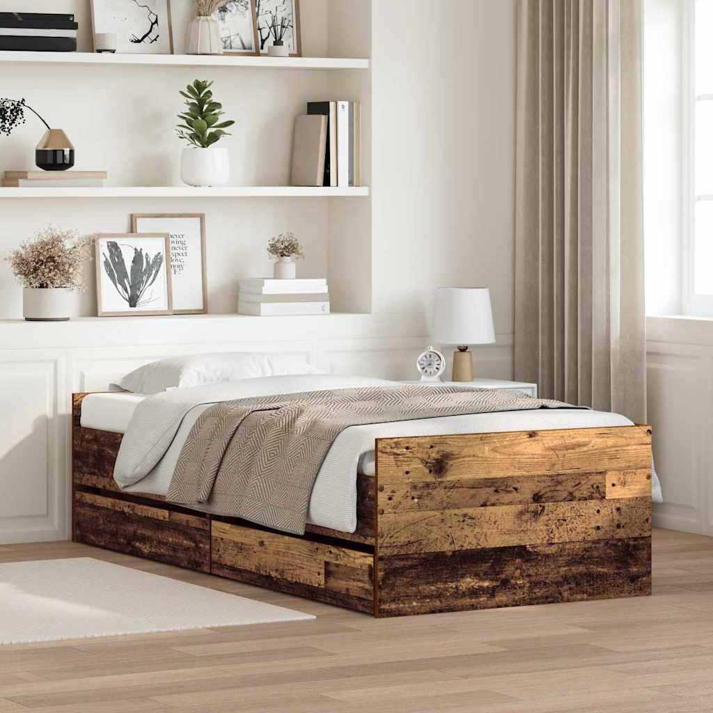 Struttura del letto Legno vecchio 100 x 200 cm Pino massello | homemem39