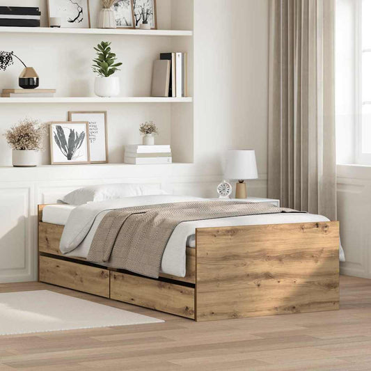 Struttura del letto Rovere artigianale 100 x 200 cm | homemem39