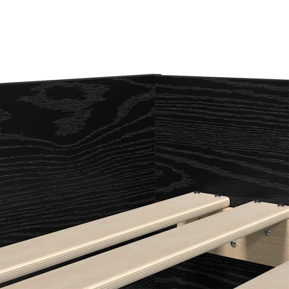 Struttura del letto Rovere Nero 100 x 200 cm Pino massello | homemem39