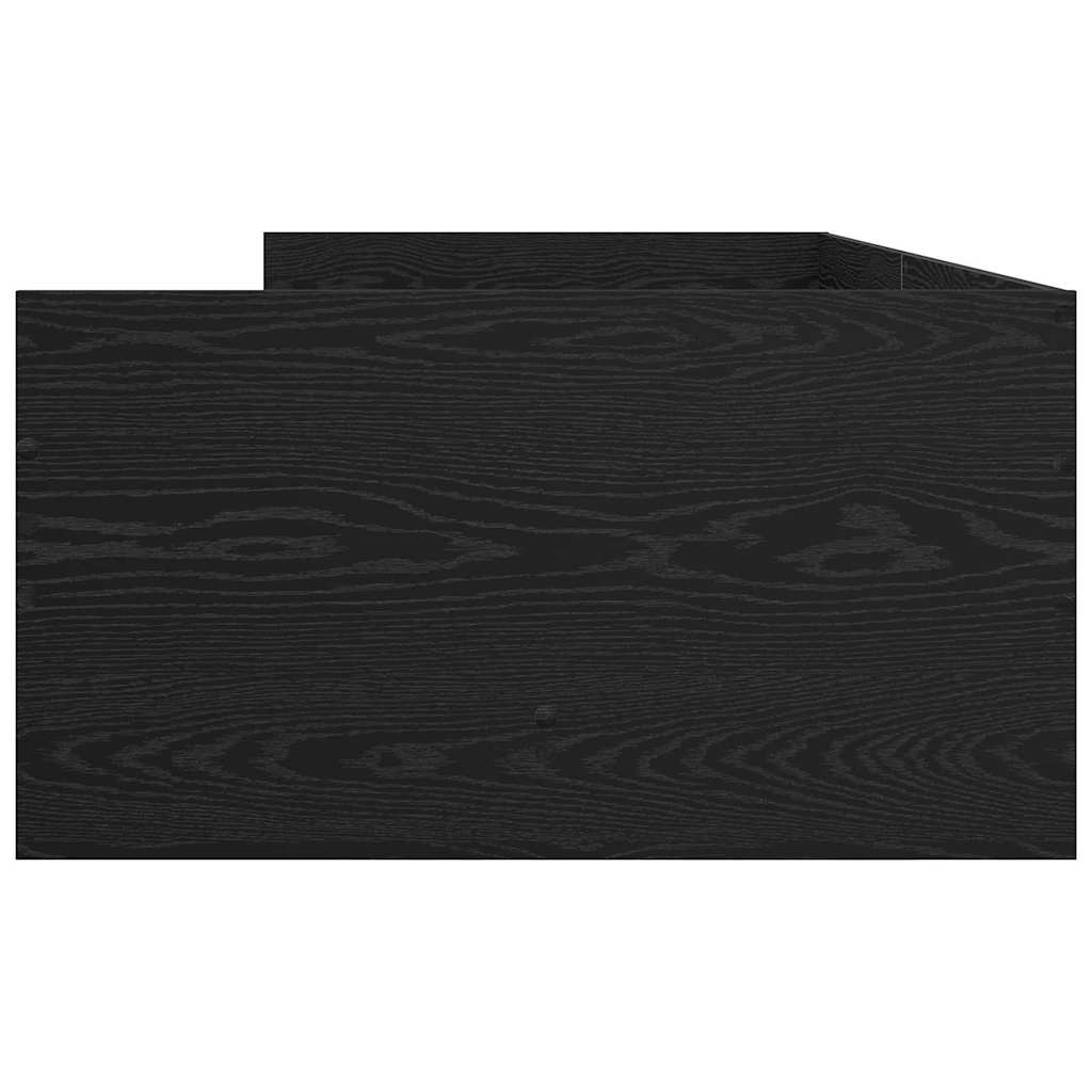 Struttura del letto Rovere Nero 100 x 200 cm Pino massello | homemem39