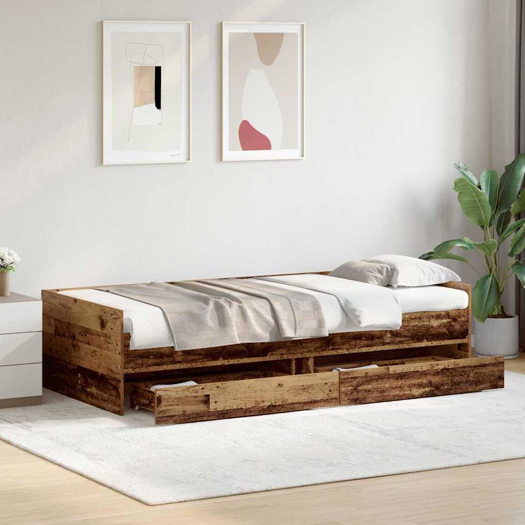 Struttura del letto Legno vecchio 90 x 190 cm Pino massello | homemem39