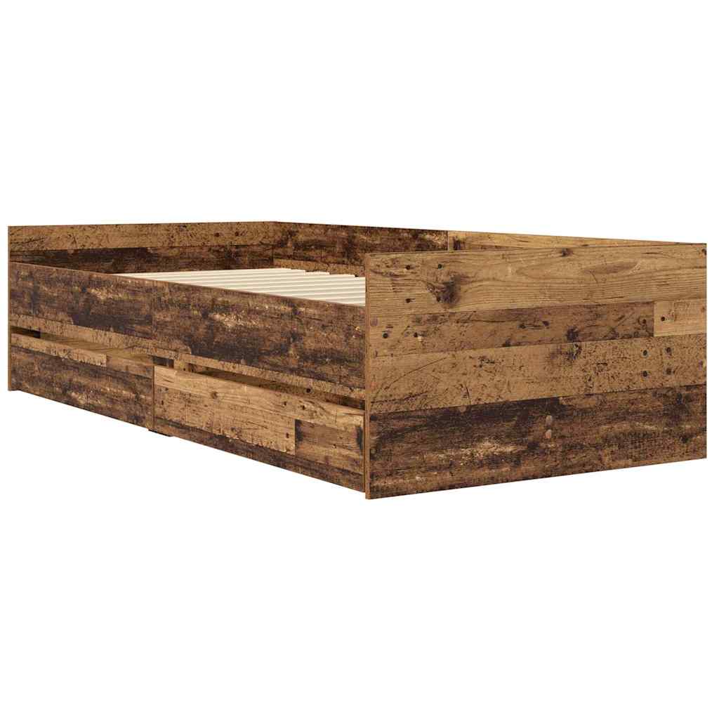 Struttura del letto Legno vecchio 90 x 190 cm Pino massello | homemem39