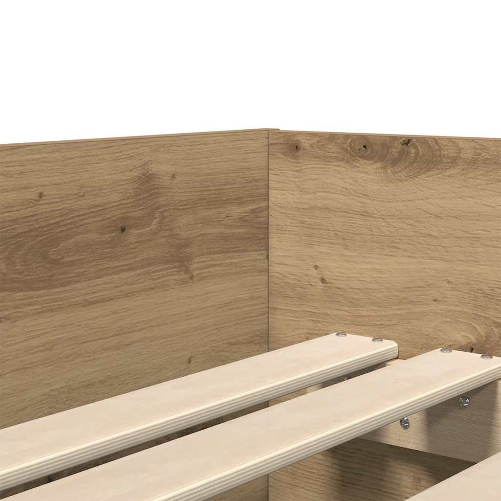 Struttura del letto con cassetto Rovere artigianale 90 x 190 cm | homemem39