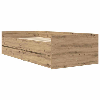 Struttura del letto con cassetto Rovere artigianale 90 x 190 cm | homemem39