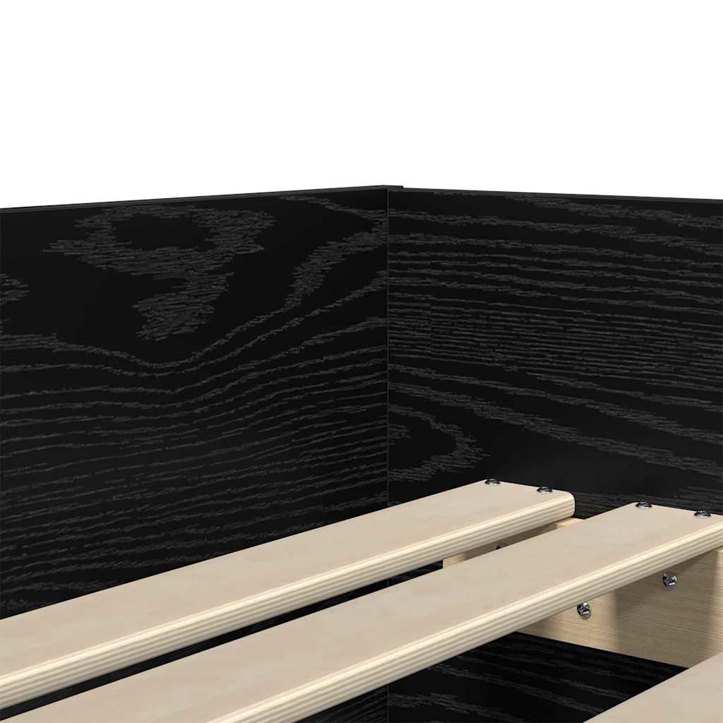 Struttura del letto Rovere Nero 90 x 190 cm Pino massello | homemem39