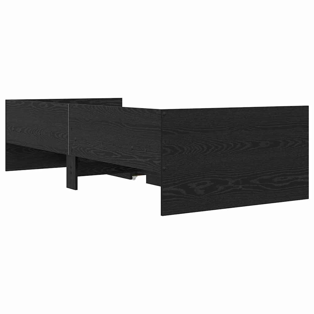 Struttura del letto Rovere Nero 90 x 190 cm Pino massello | homemem39