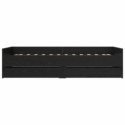 Struttura del letto Rovere Nero 90 x 190 cm Pino massello | homemem39