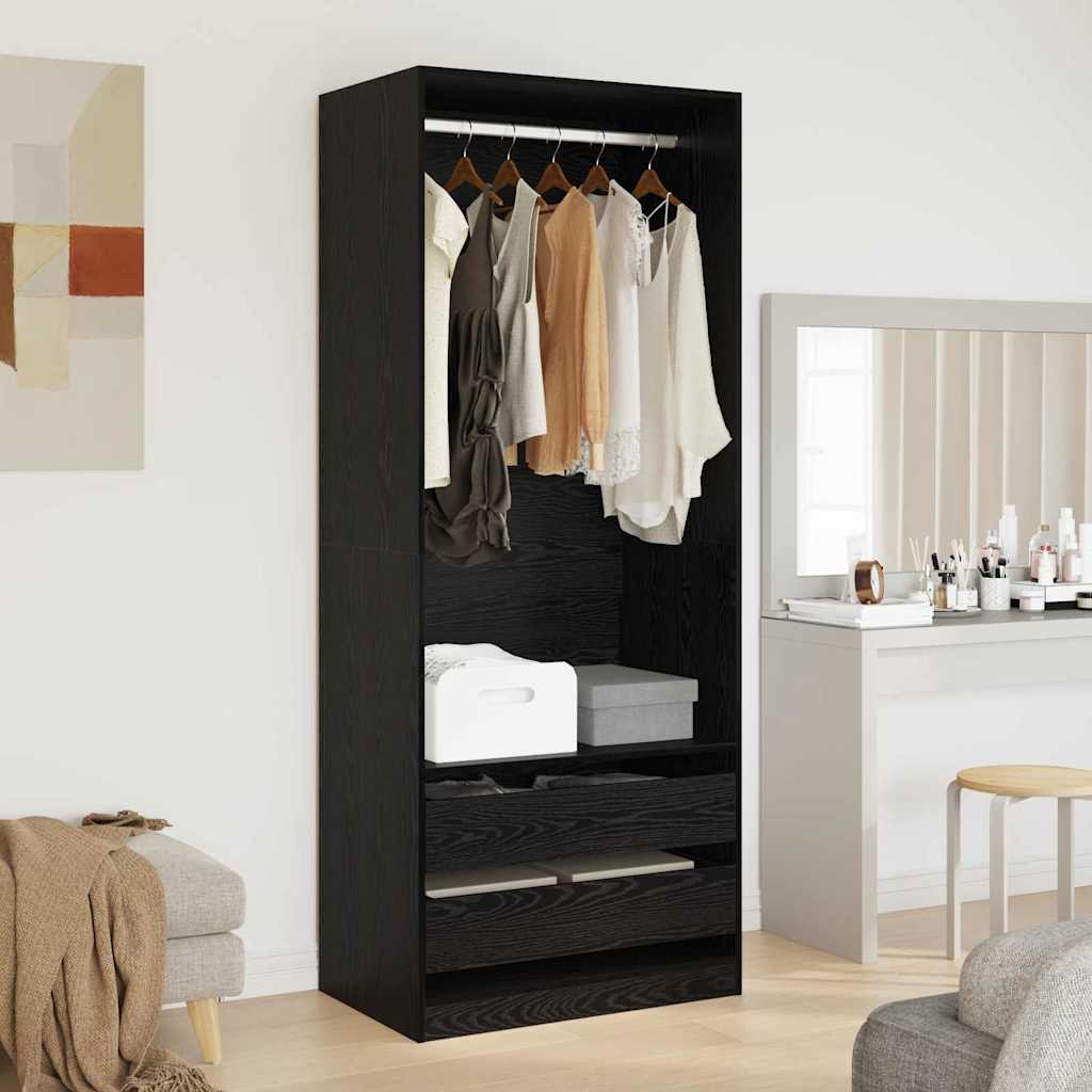 Guardaroba Rovere Nero 80 x 50 x 200 cm Legno ingegnerizzato | homemem39