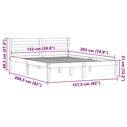 Struttura del letto Naturale 208,5 x 157,5 x 69,5 cm | homemem39