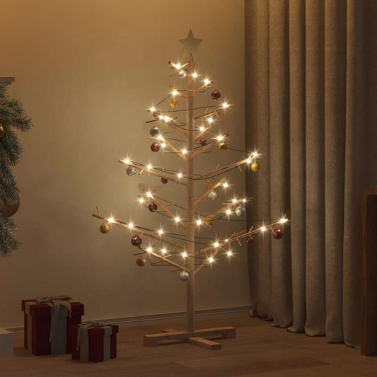 Albero di Natale in legno con supporto Naturale 125 cm