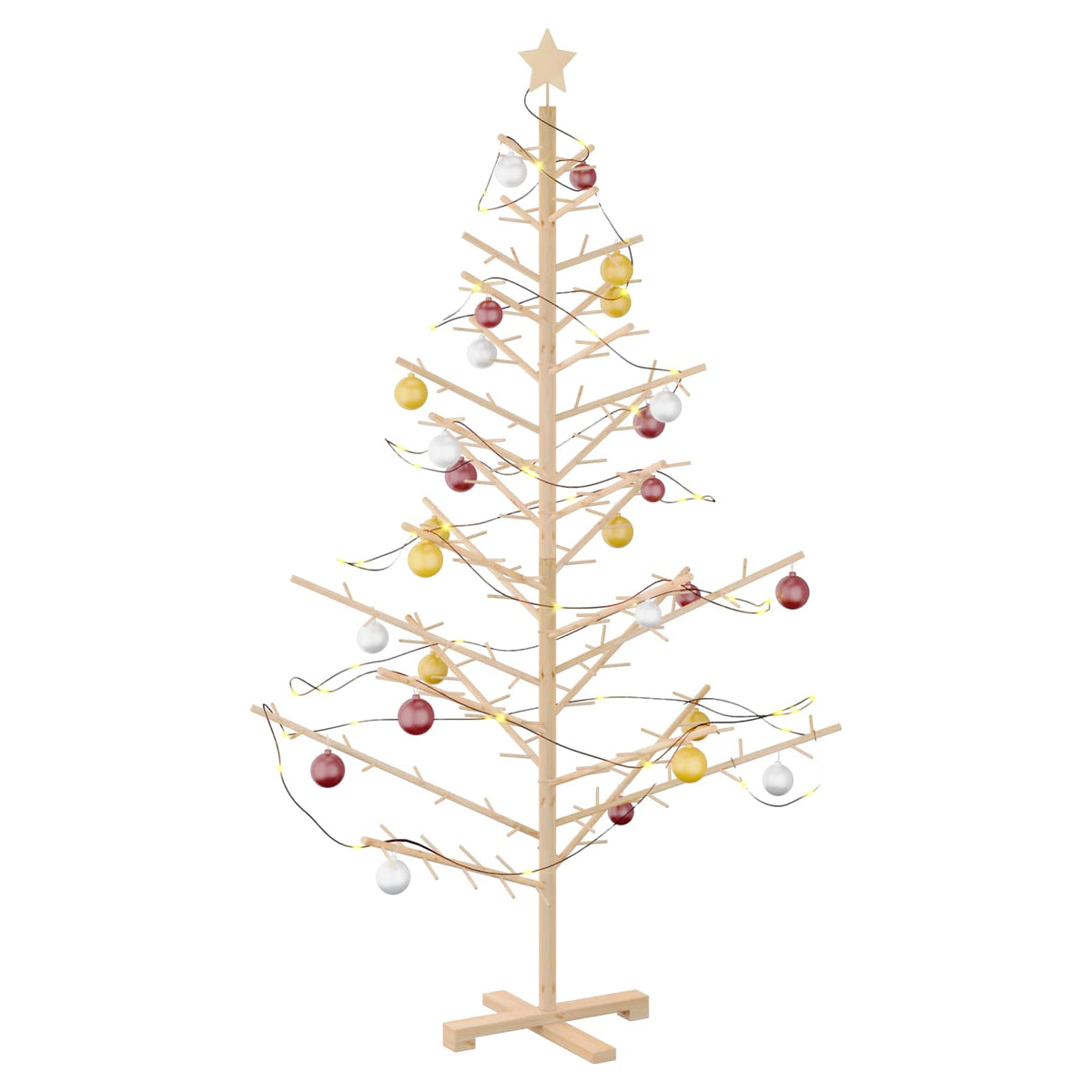 Albero di Natale in legno con supporto 180 cm