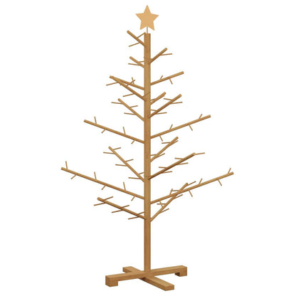 Albero di Natale in legno con supporto Marrone 125 cm