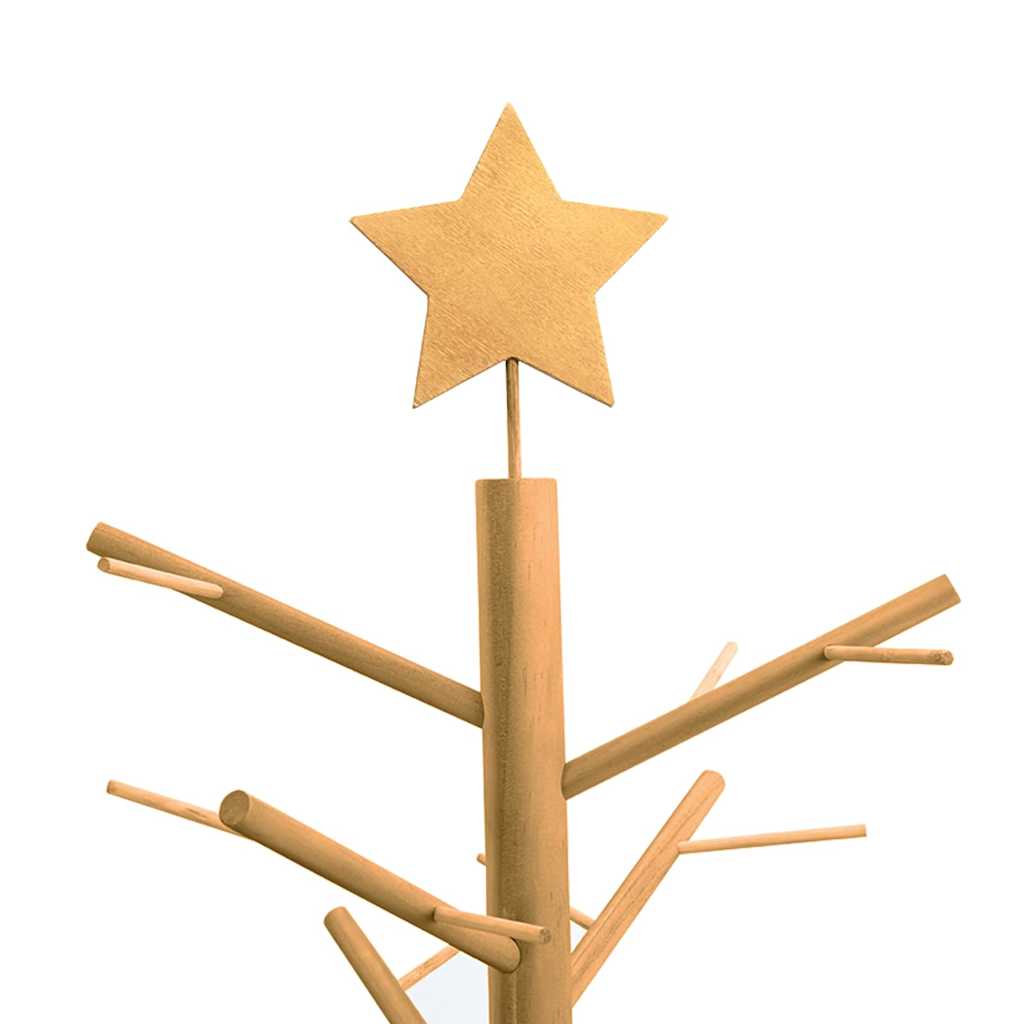 Albero di Natale in legno con supporto Marrone 180 cm